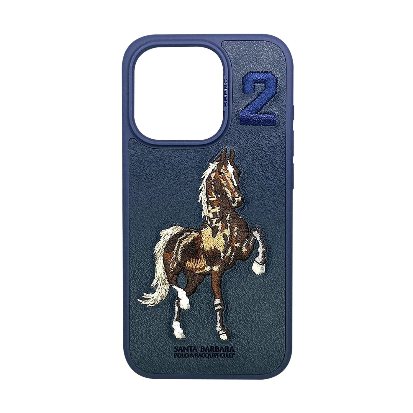 Santa Barbara Polo Horse iPhone Back Case Cover Embroidered Leather